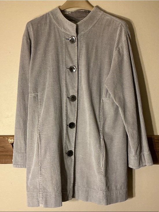 J. Jill Jackets & Blazers - J.Jill Vintage 90’s Light Gray Ribbed Corduroy Jacket TALL-medium